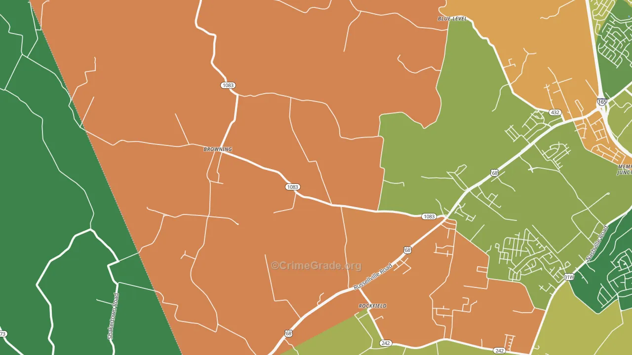 Rockfield, KY Map of Arson Rates