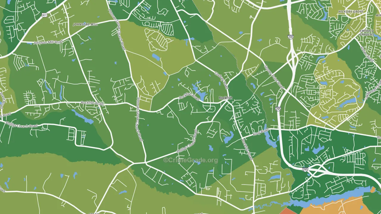 Rockfish, Raeford, NC Map of Arson Rates