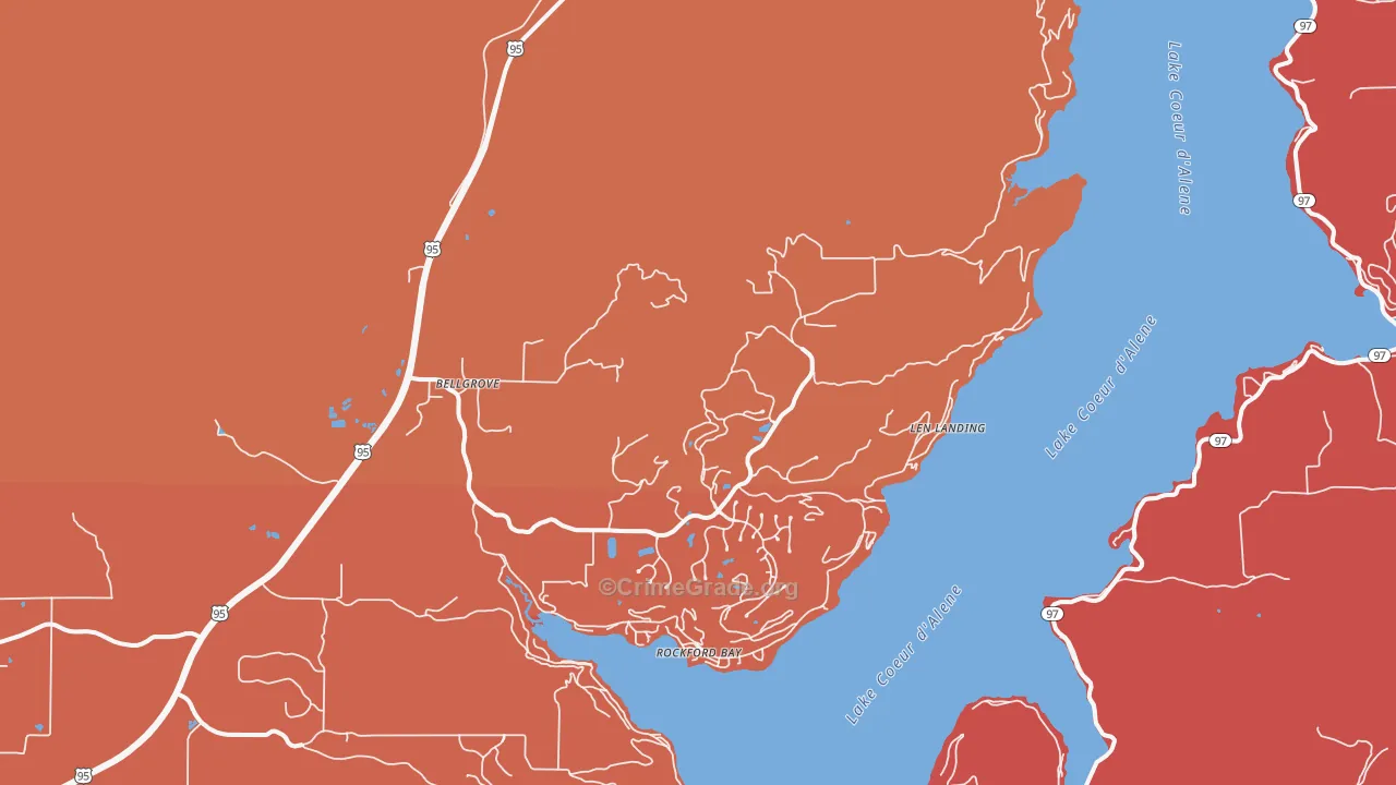 Rockford Bay, ID Map of Arson Rates