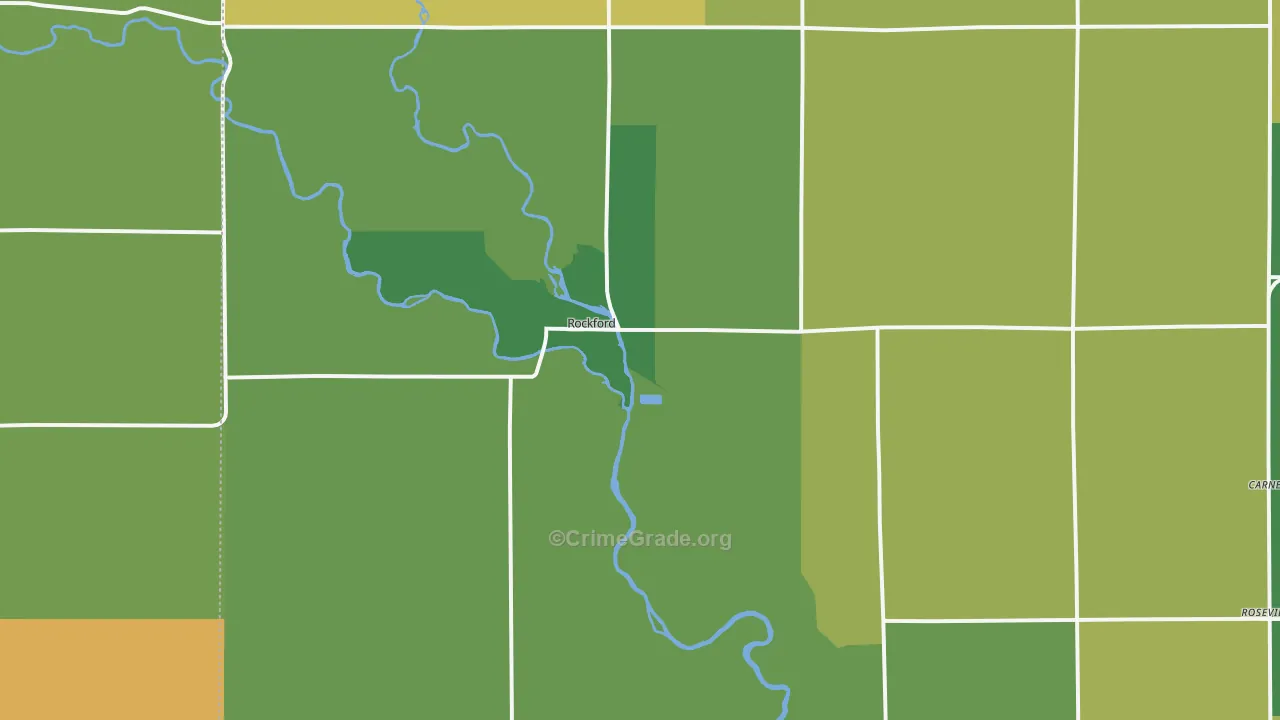 Rockford, IA Map of Arson Rates