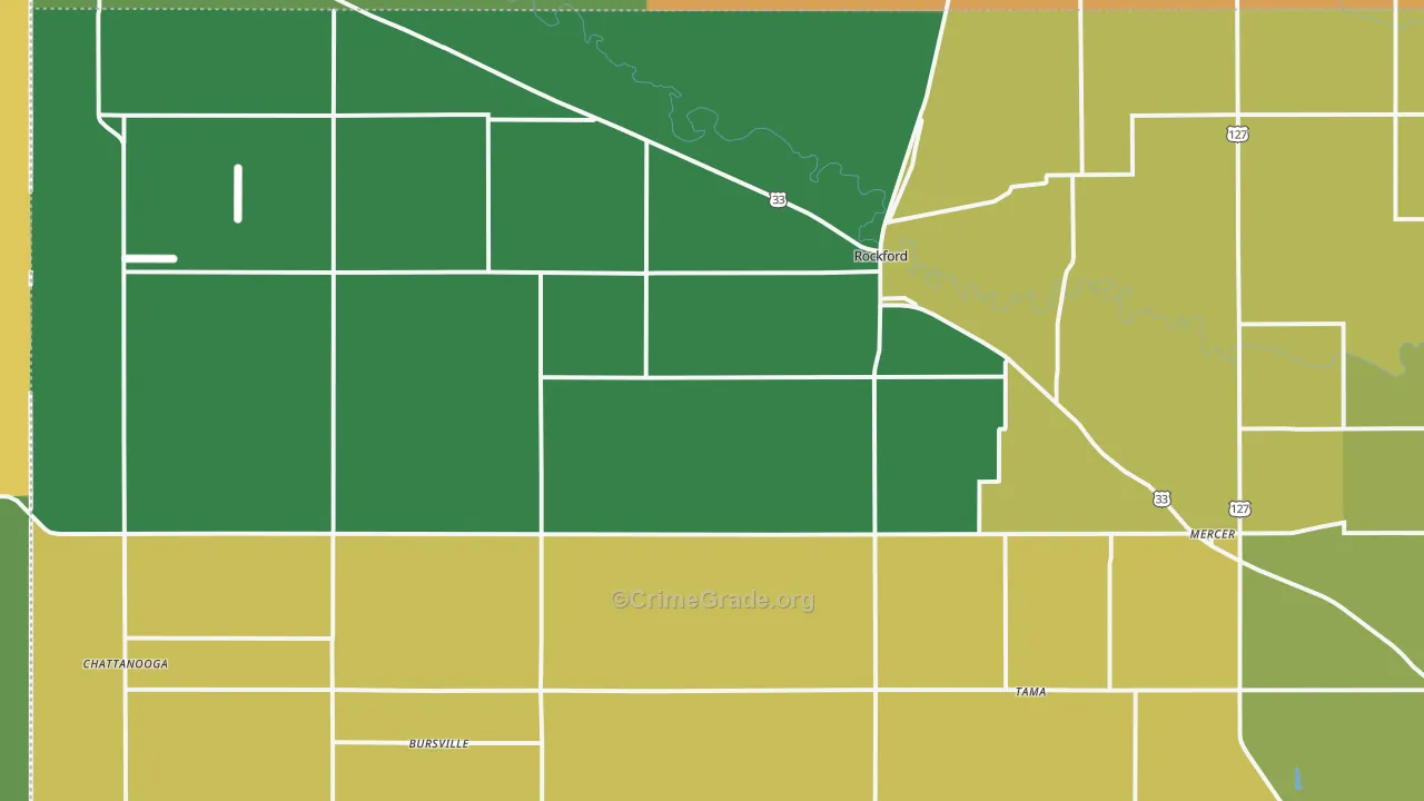 Rockford, OH Map of Arson Rates