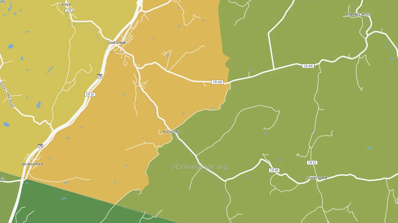 Rockford, WV Map of Arson Rates
