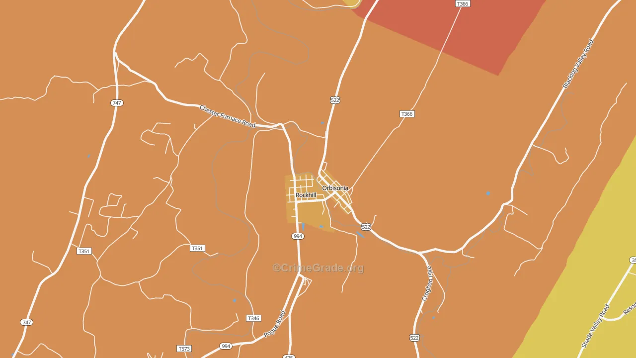 Rockhill Furnace, PA Map of Arson Rates