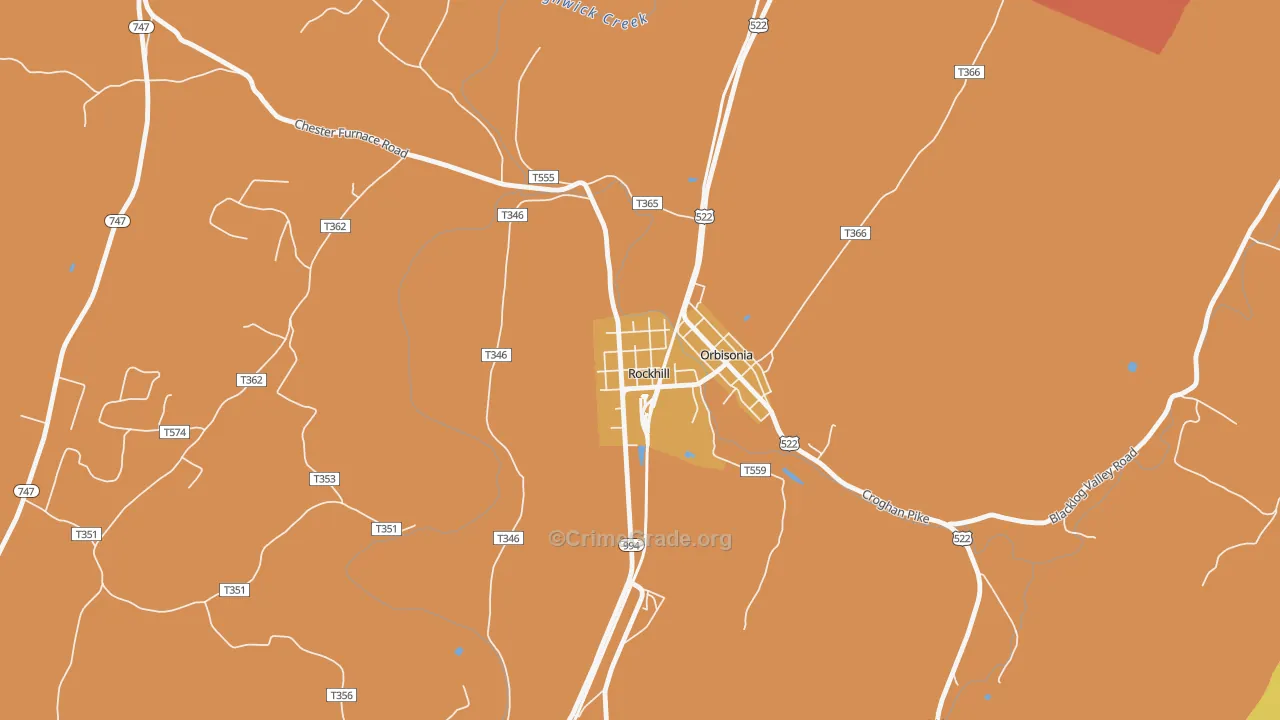 Rockhill, PA Map of Arson Rates
