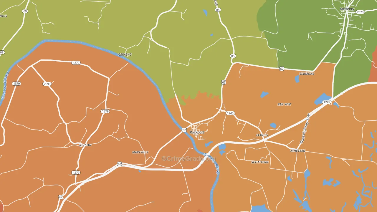 Rockport, KY Map of Arson Rates
