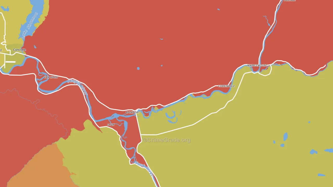 Rockport, WA Map of Arson Rates