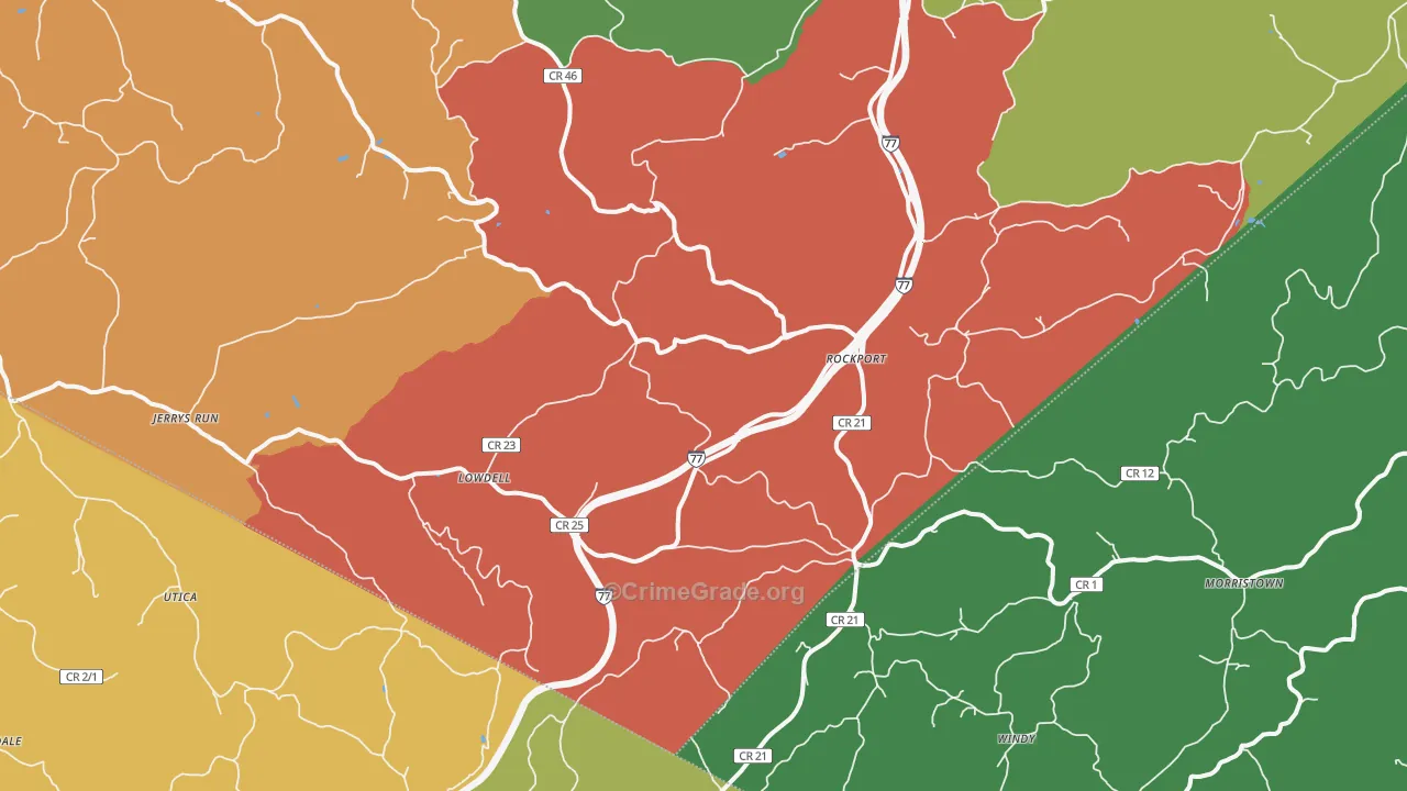Rockport, WV Map of Arson Rates