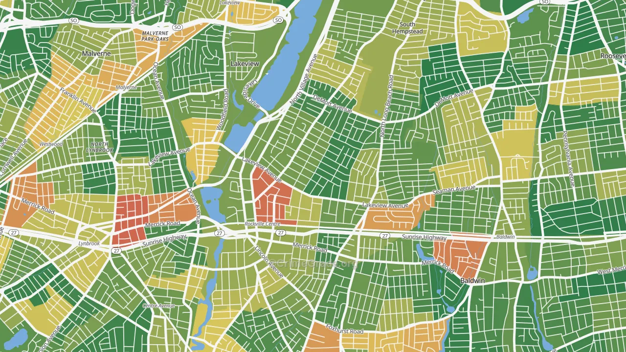 Rockville Centre, NY Map of Arson Rates