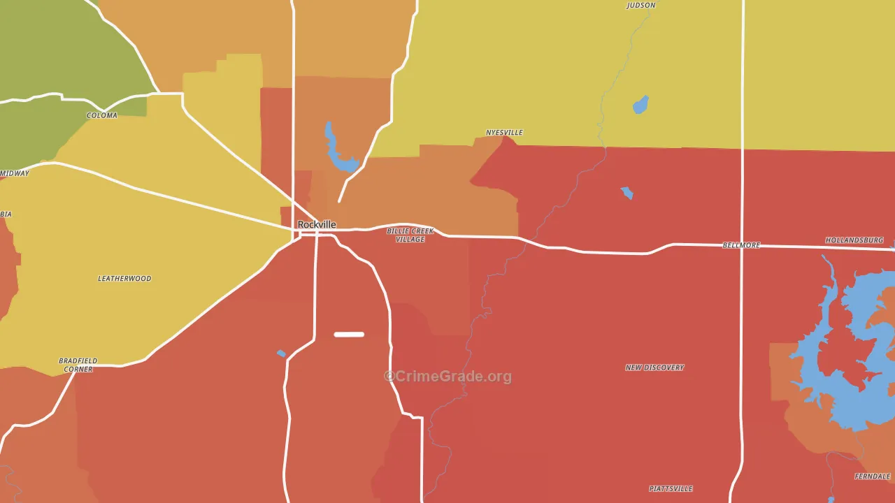 Rockville, IN Map of Arson Rates