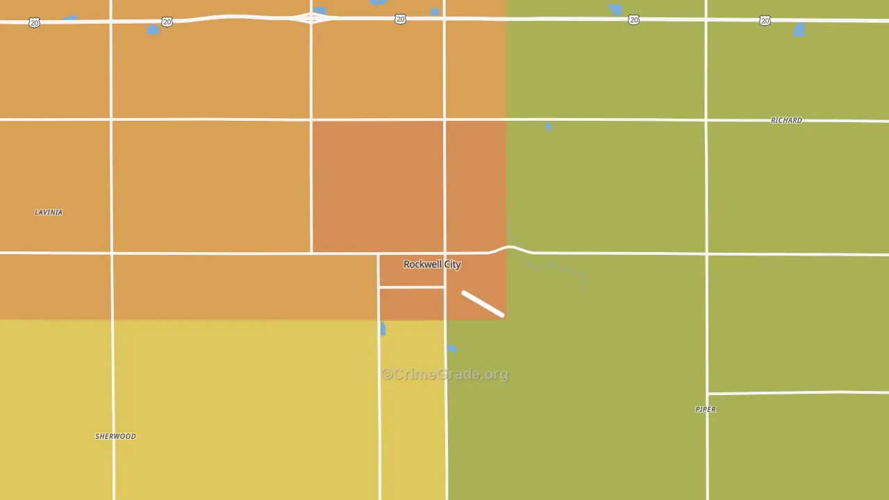 Rockwell City, IA Map of Arson Rates