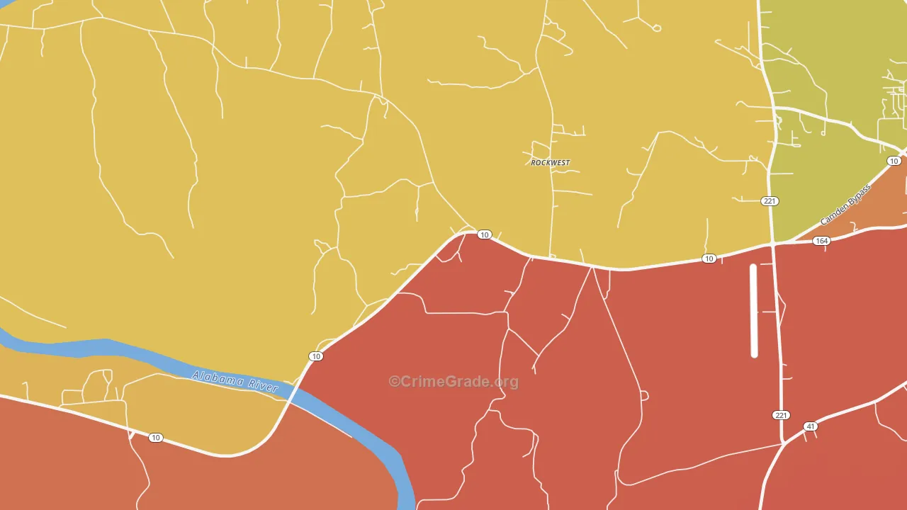 Rockwest, AL Map of Arson Rates