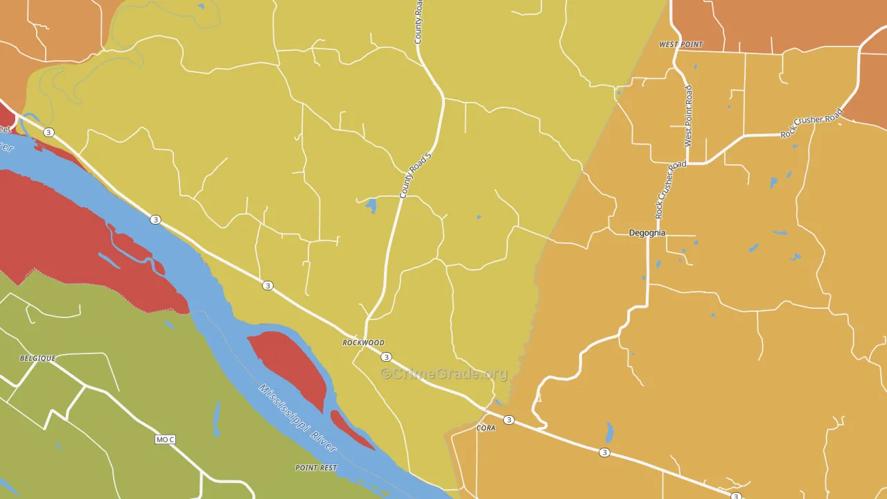 Rockwood, IL Map of Arson Rates