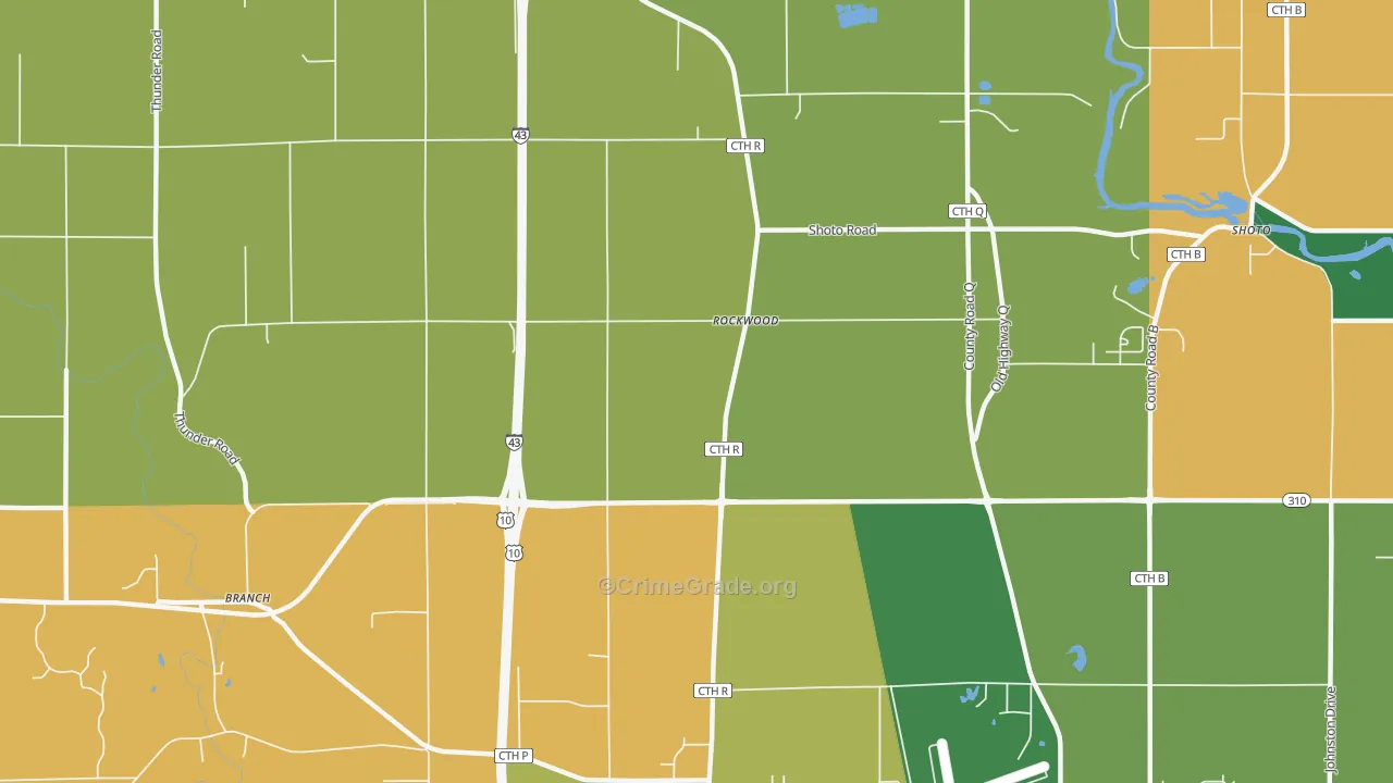Rockwood, WI Map of Arson Rates