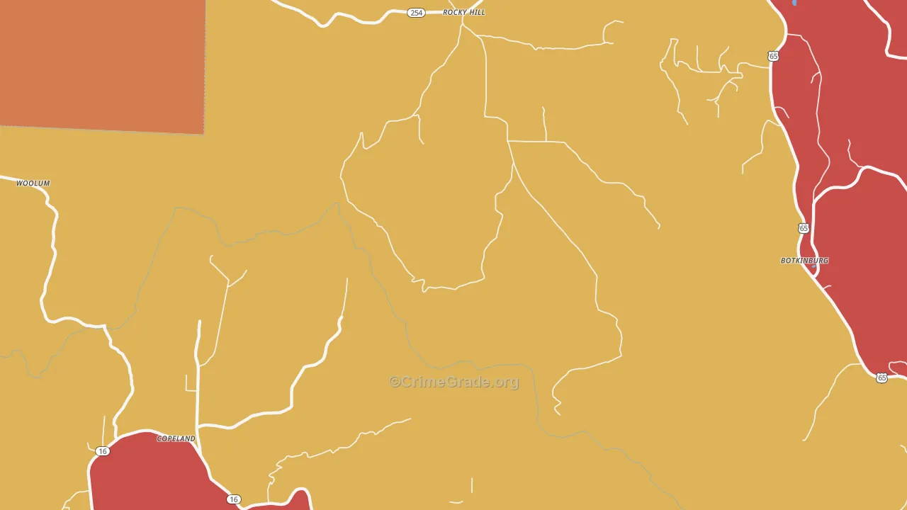 Rocky Hill, AR Map of Arson Rates