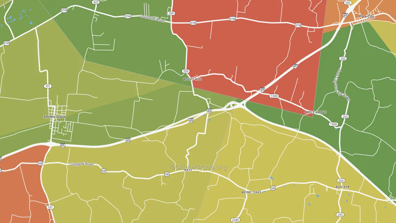 Rocky Hill, KY Map of Arson Rates