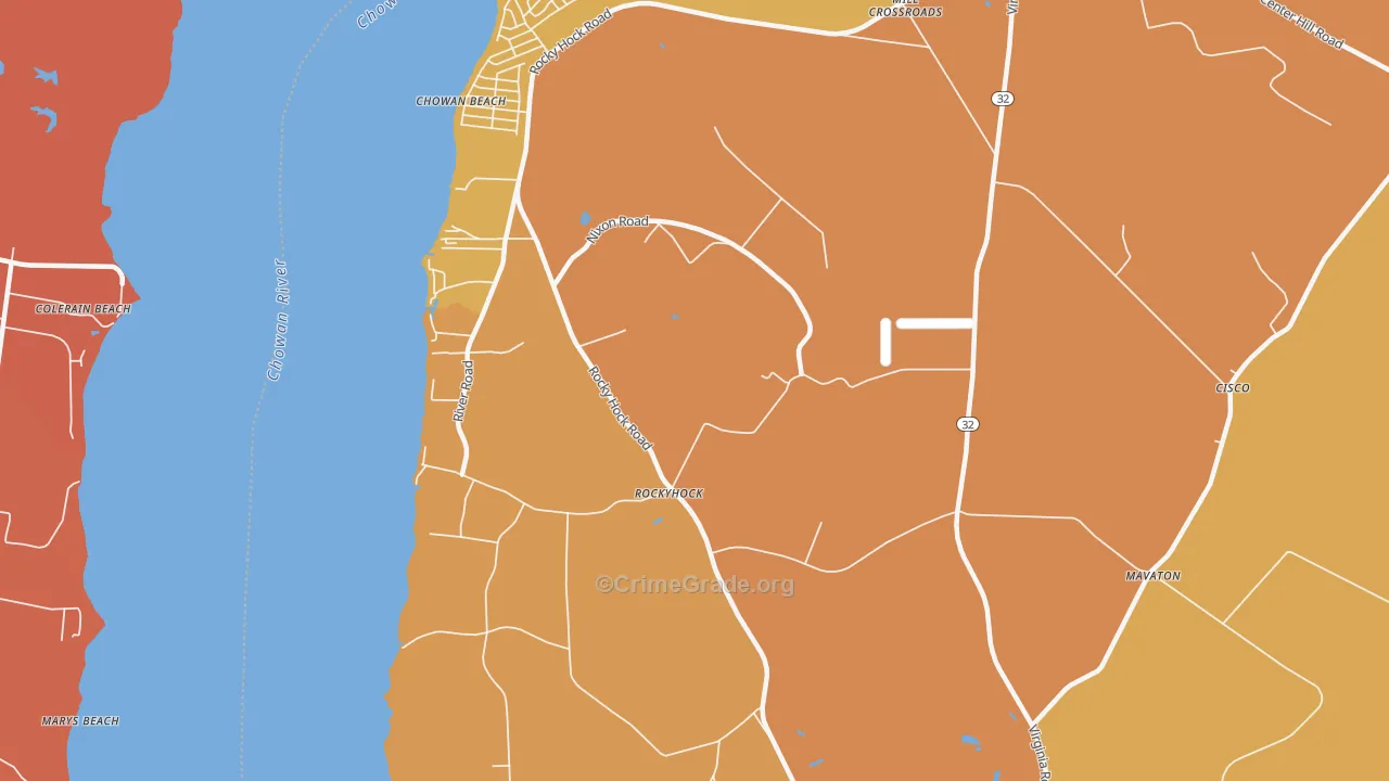 Rockyhock, NC Map of Arson Rates