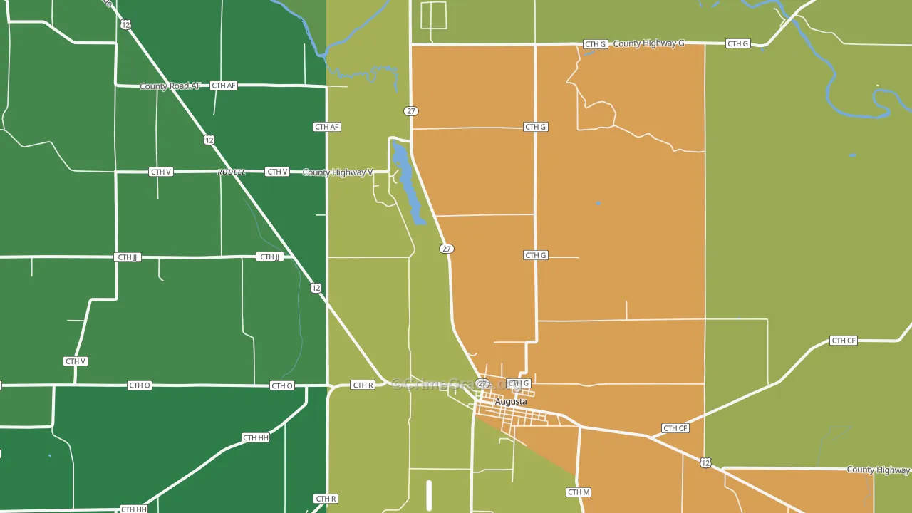 Rodell, WI Map of Arson Rates