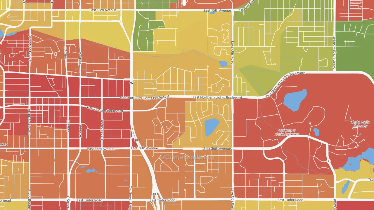 Rogers Park, Anchorage, AK Map of Arson Rates