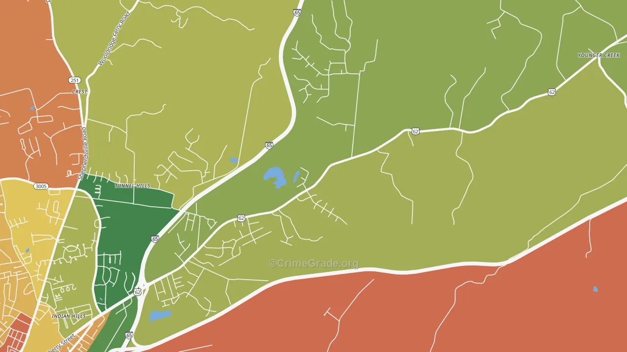 Rogersville, KY Map of Arson Rates
