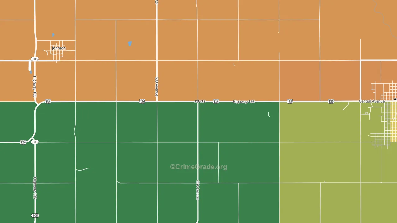 Rohrs, NE Map of Arson Rates