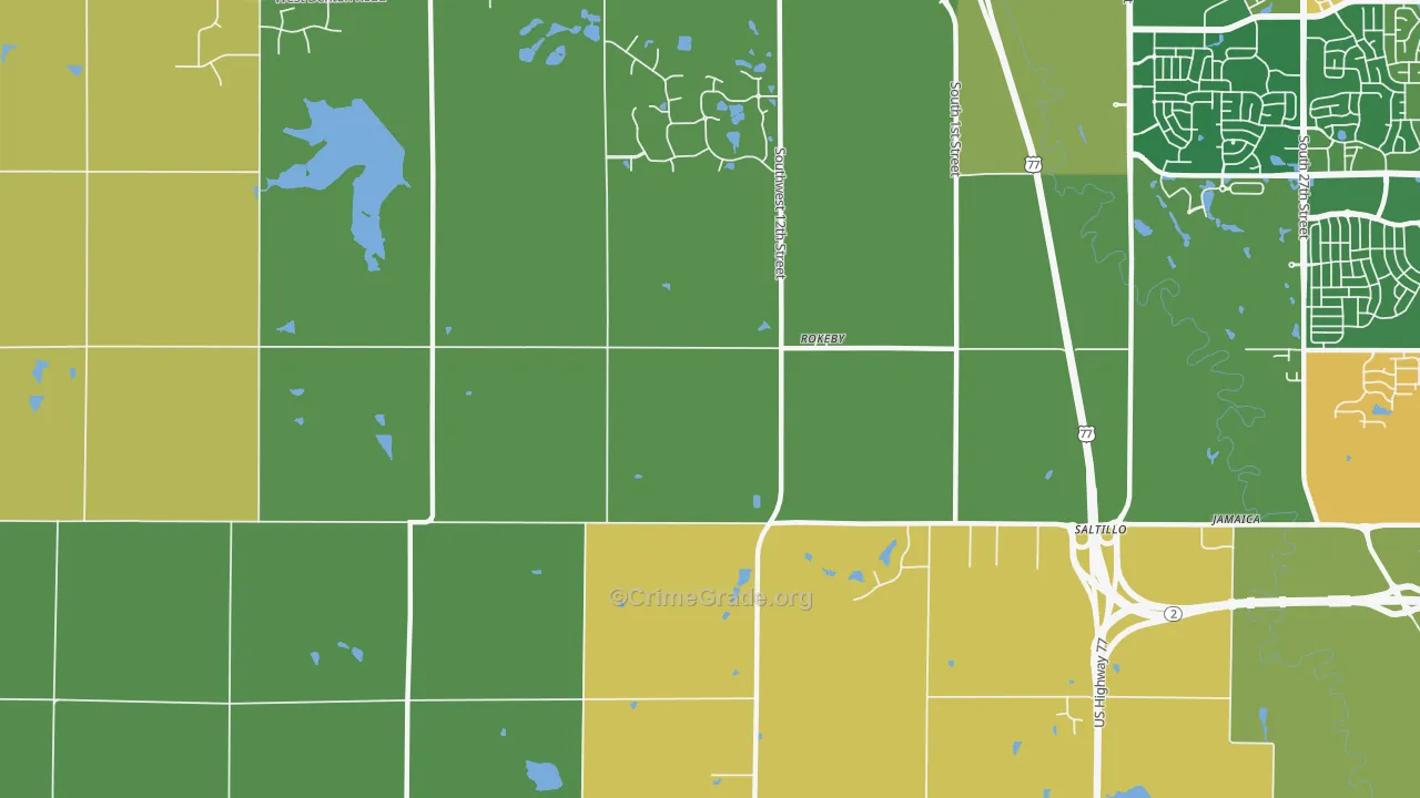 Rokeby, NE Map of Arson Rates