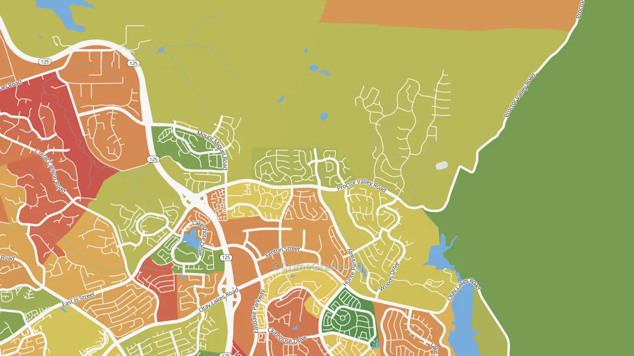 Rolling Hills Ranch, Chula Vista, CA Map of Arson Rates