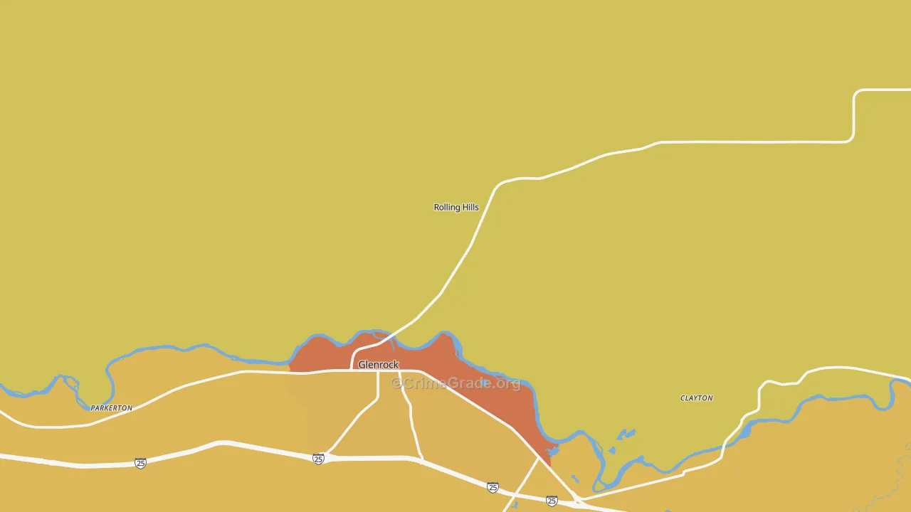 Rolling Hills, WY Map of Arson Rates