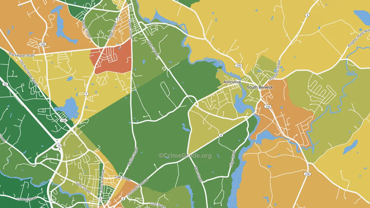 Rollinsford, NH Map of Arson Rates