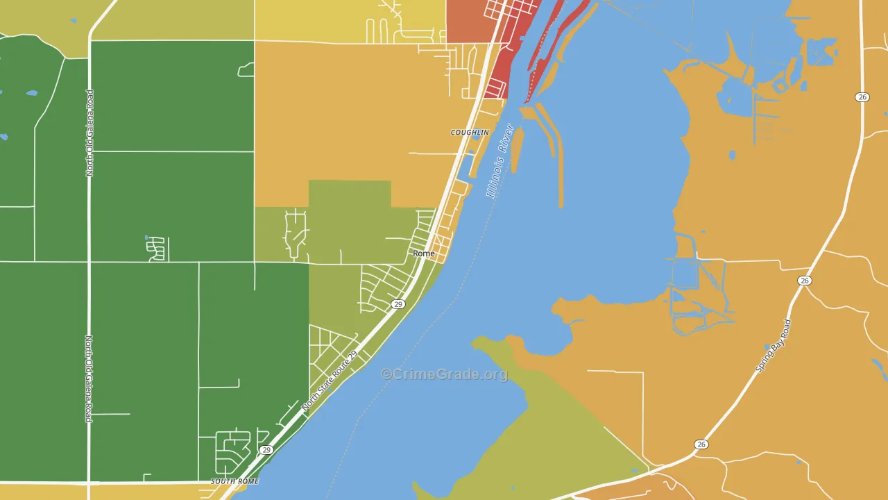 Rome, IL Map of Arson Rates