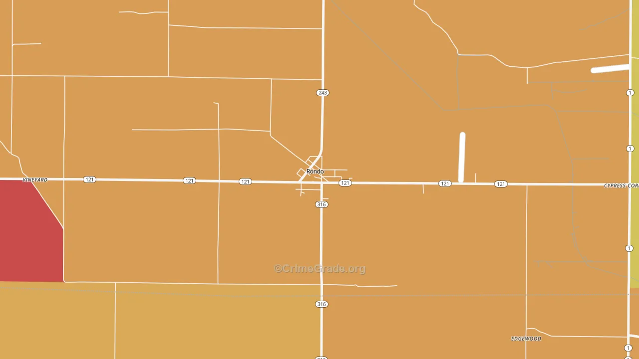 Rondo, AR Map of Arson Rates