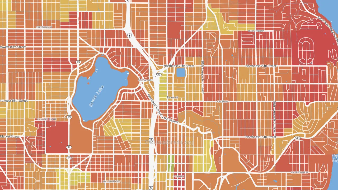 Roosevelt, Seattle, WA Map of Arson Rates