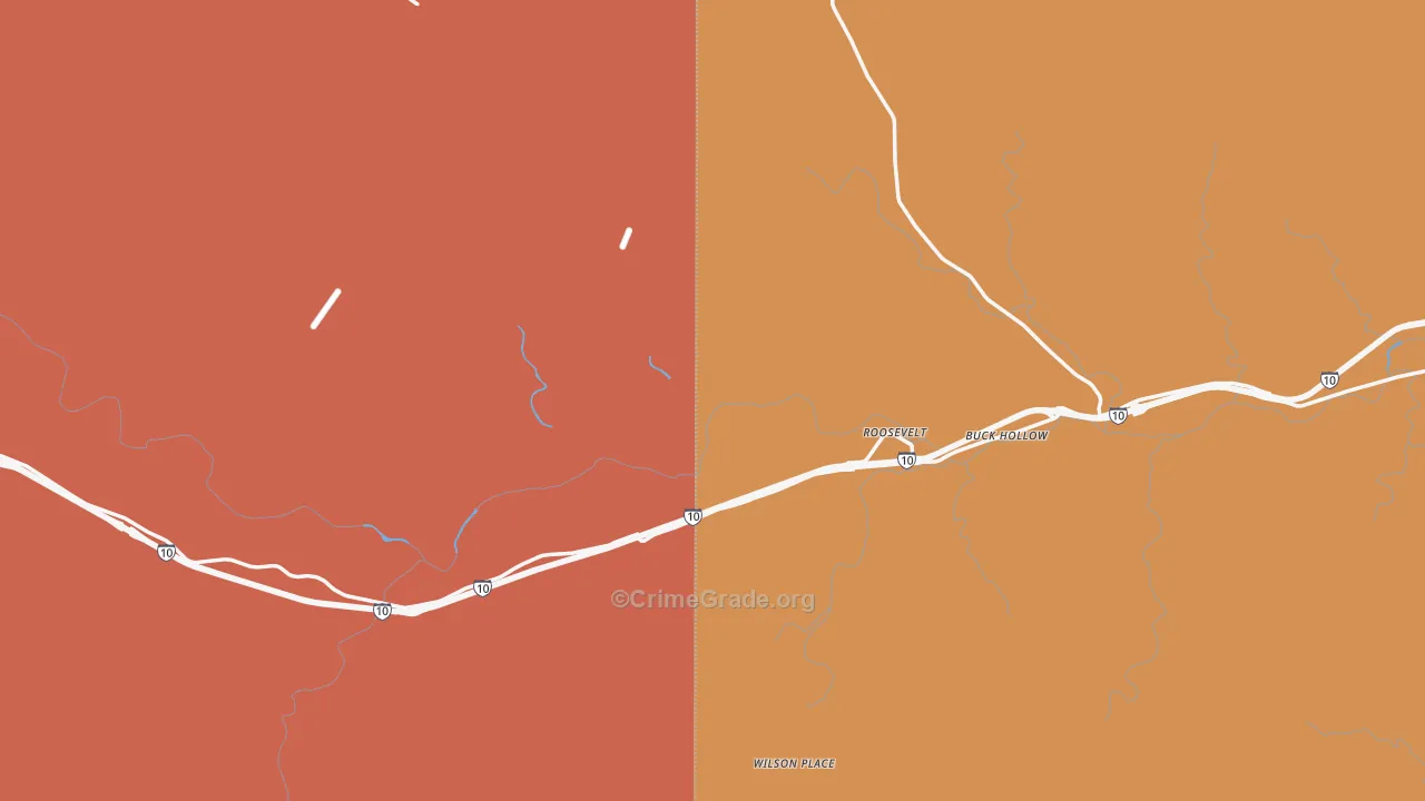 Roosevelt, TX Map of Arson Rates