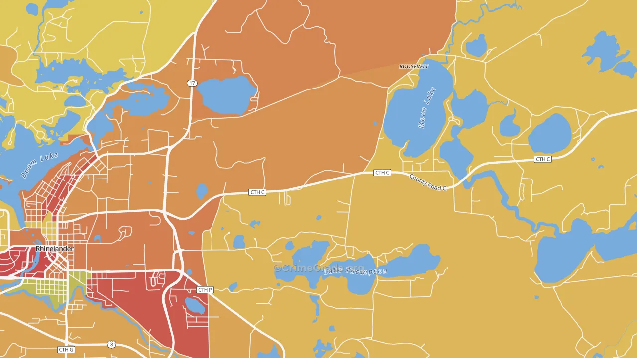 Roosevelt, WI Map of Arson Rates