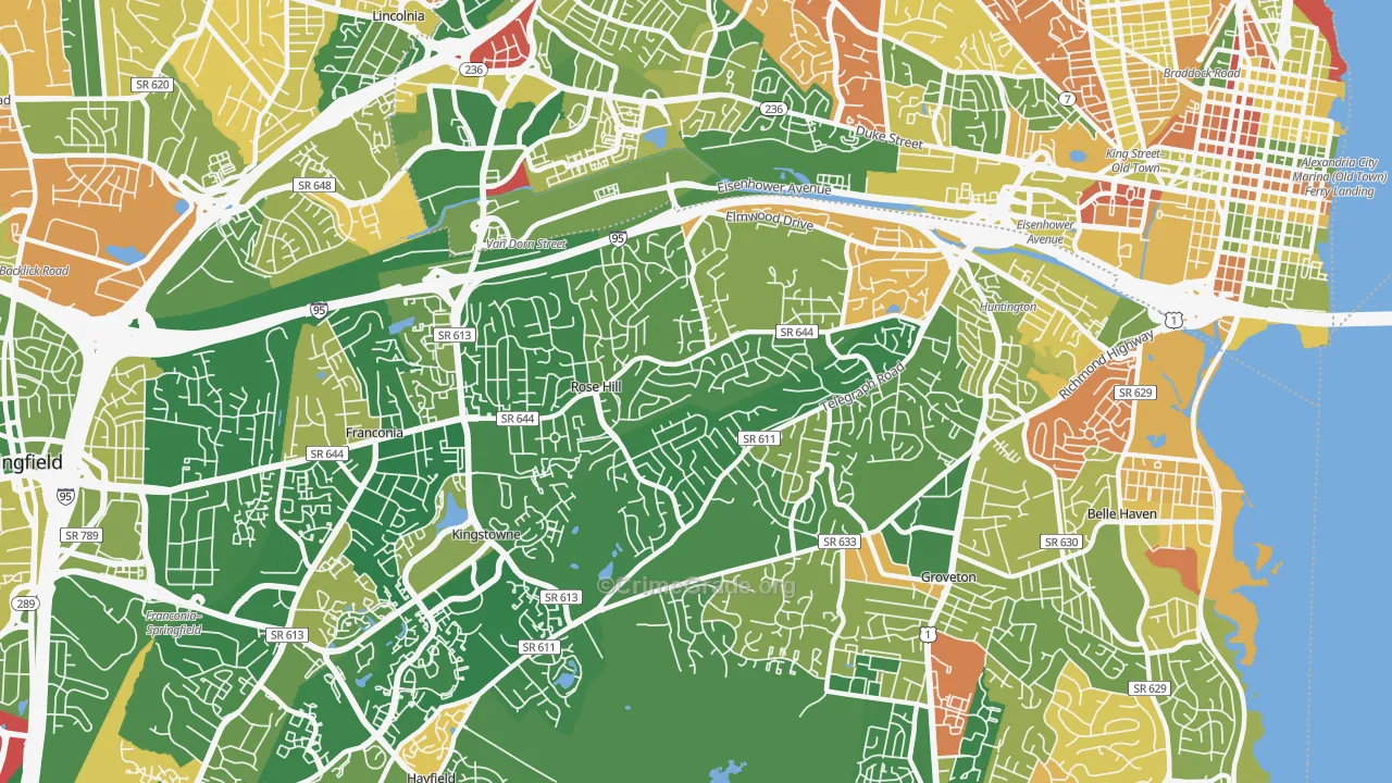 Rose Hill, Alexandria, VA Map of Arson Rates