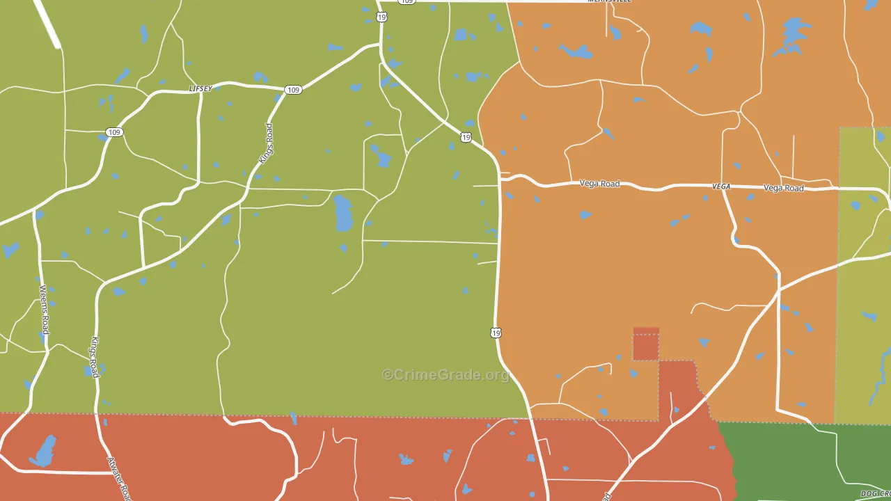 Rose Hill, GA Map of Arson Rates