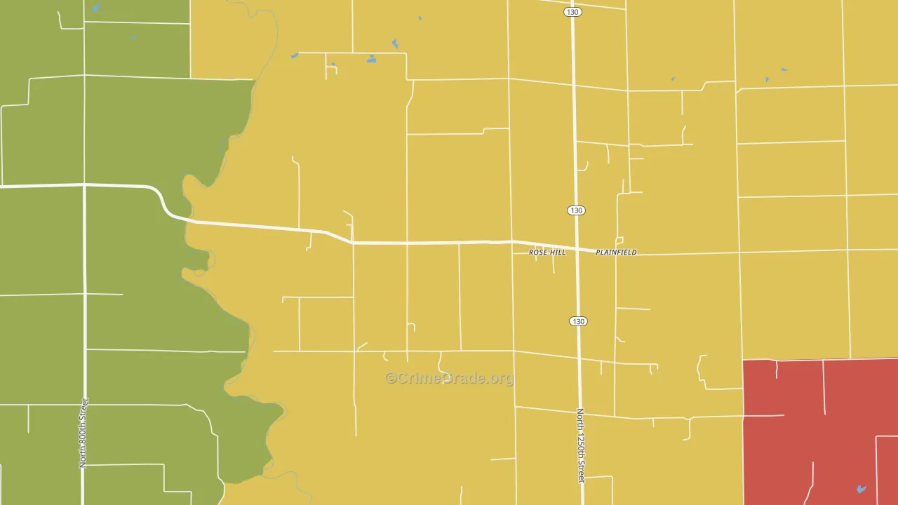 Rose Hill, IL Map of Arson Rates