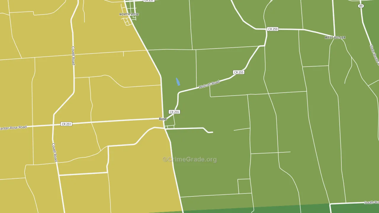 Rose, NY Map of Arson Rates