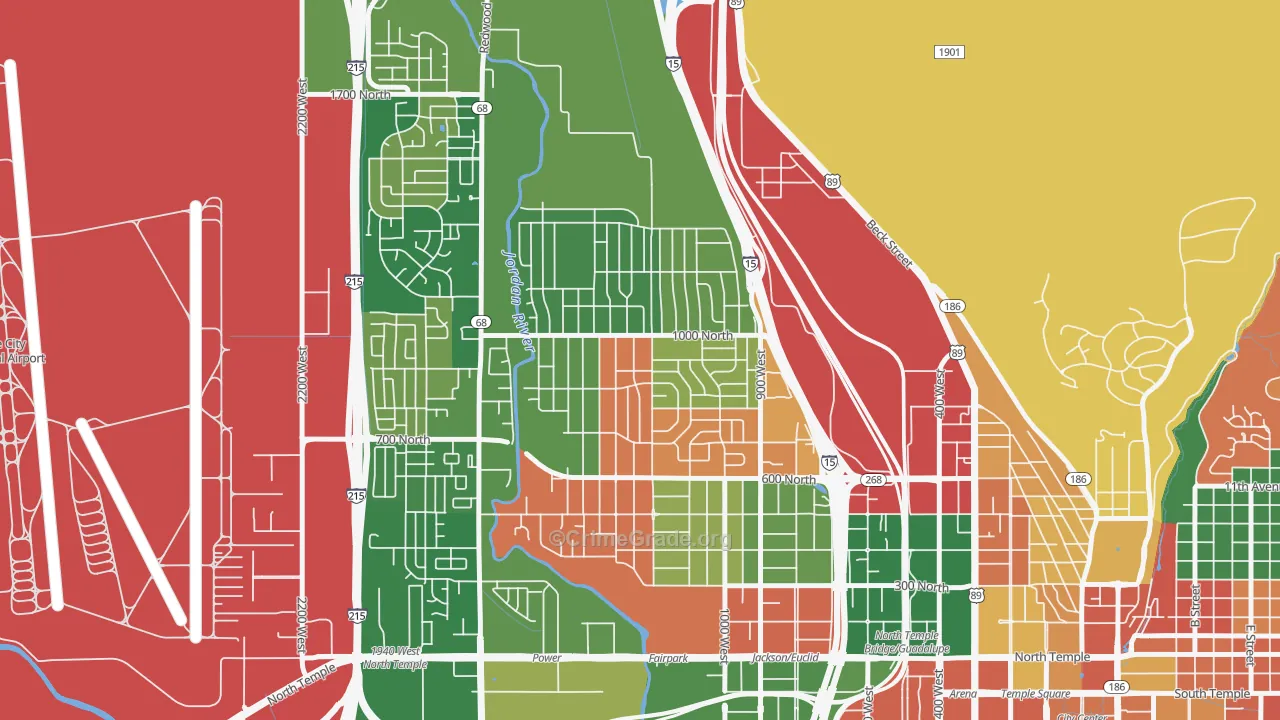 Rose Park, Salt Lake City, UT Map of Arson Rates