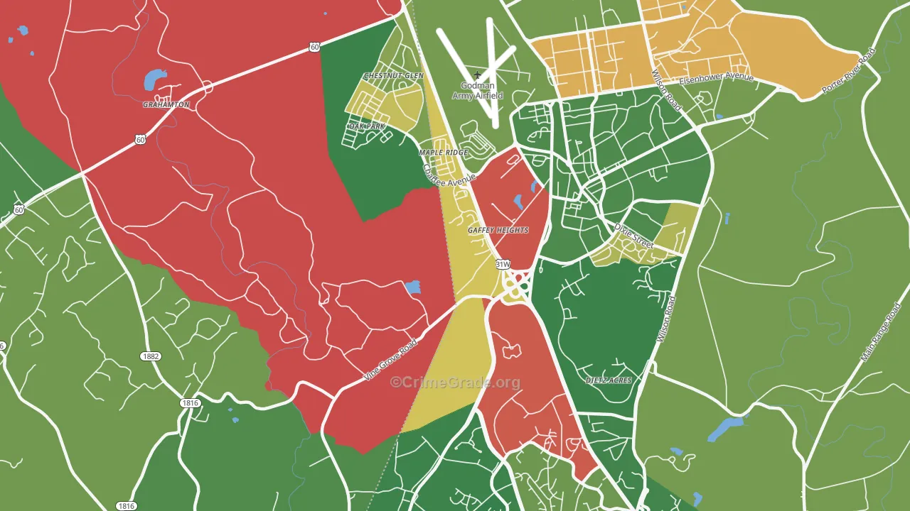 Rose Terrace, KY Map of Arson Rates