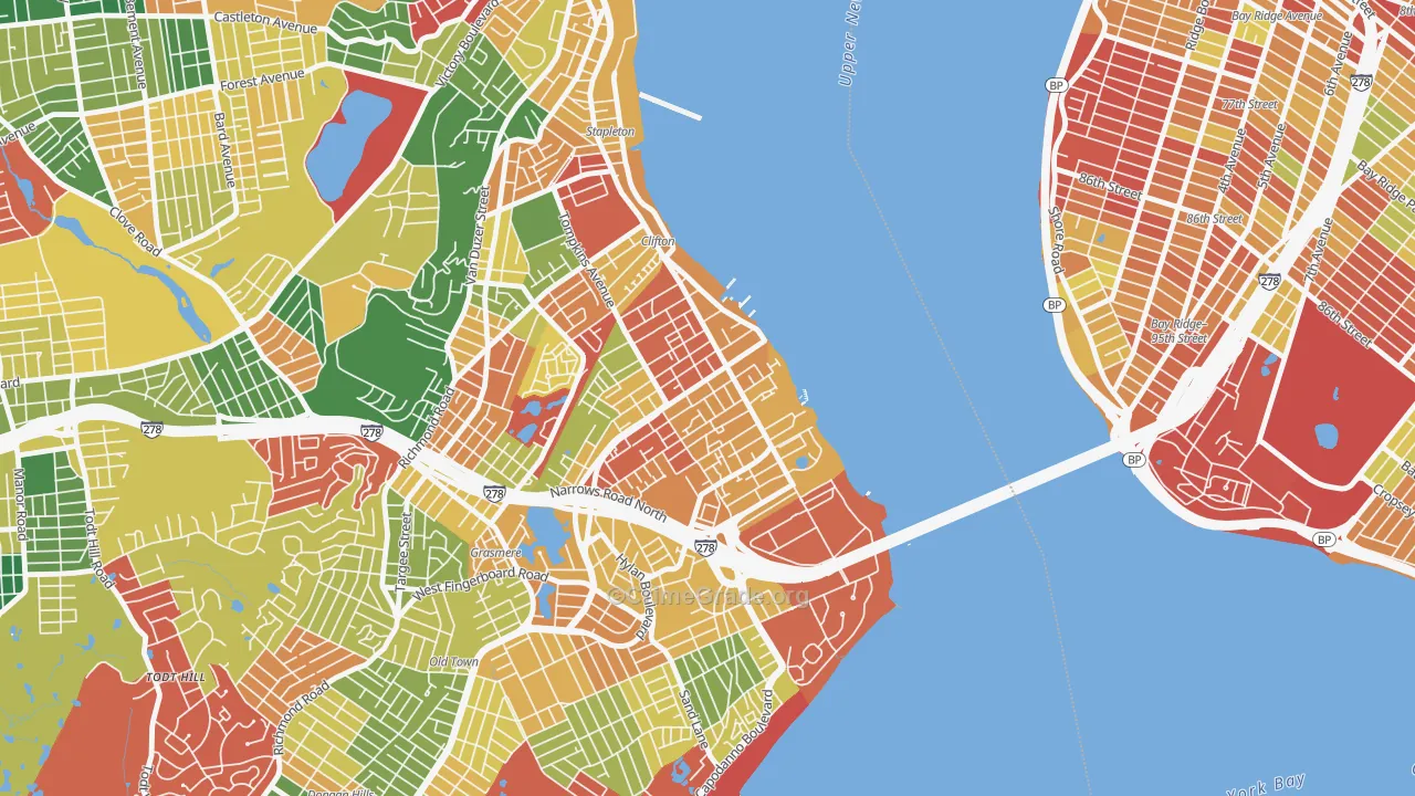Rosebank, Staten Island, NY Map of Arson Rates