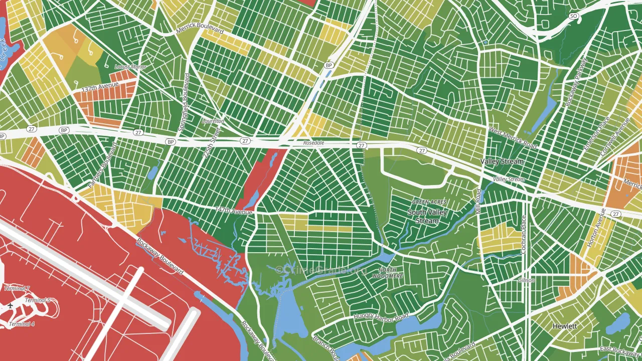 Rosedale, Queens, NY Map of Arson Rates