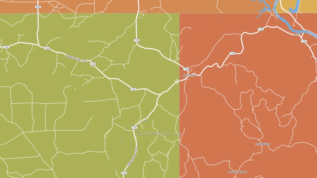 Rosefield, LA Map of Arson Rates