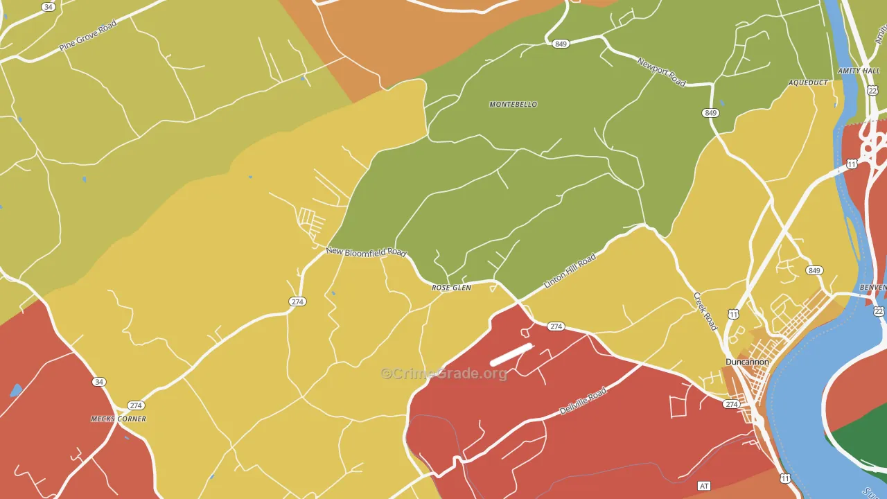 Roseglen, PA Map of Arson Rates