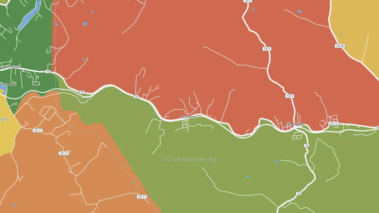 Rosemont, WV Map of Arson Rates
