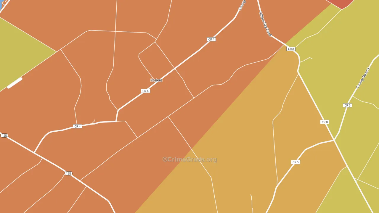 Rosiere, NY Map of Arson Rates