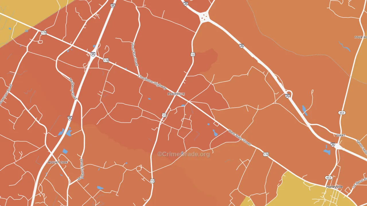 Rosinville, SC Map of Arson Rates