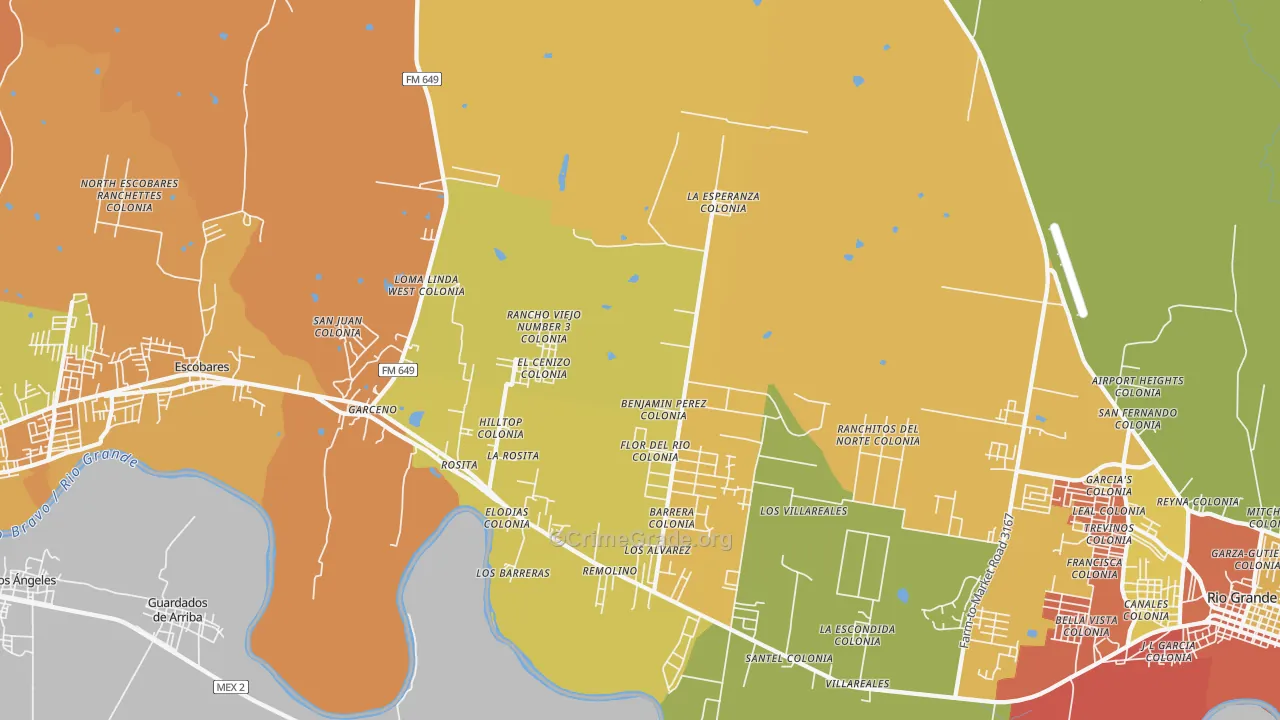 Rosita, TX Map of Arson Rates