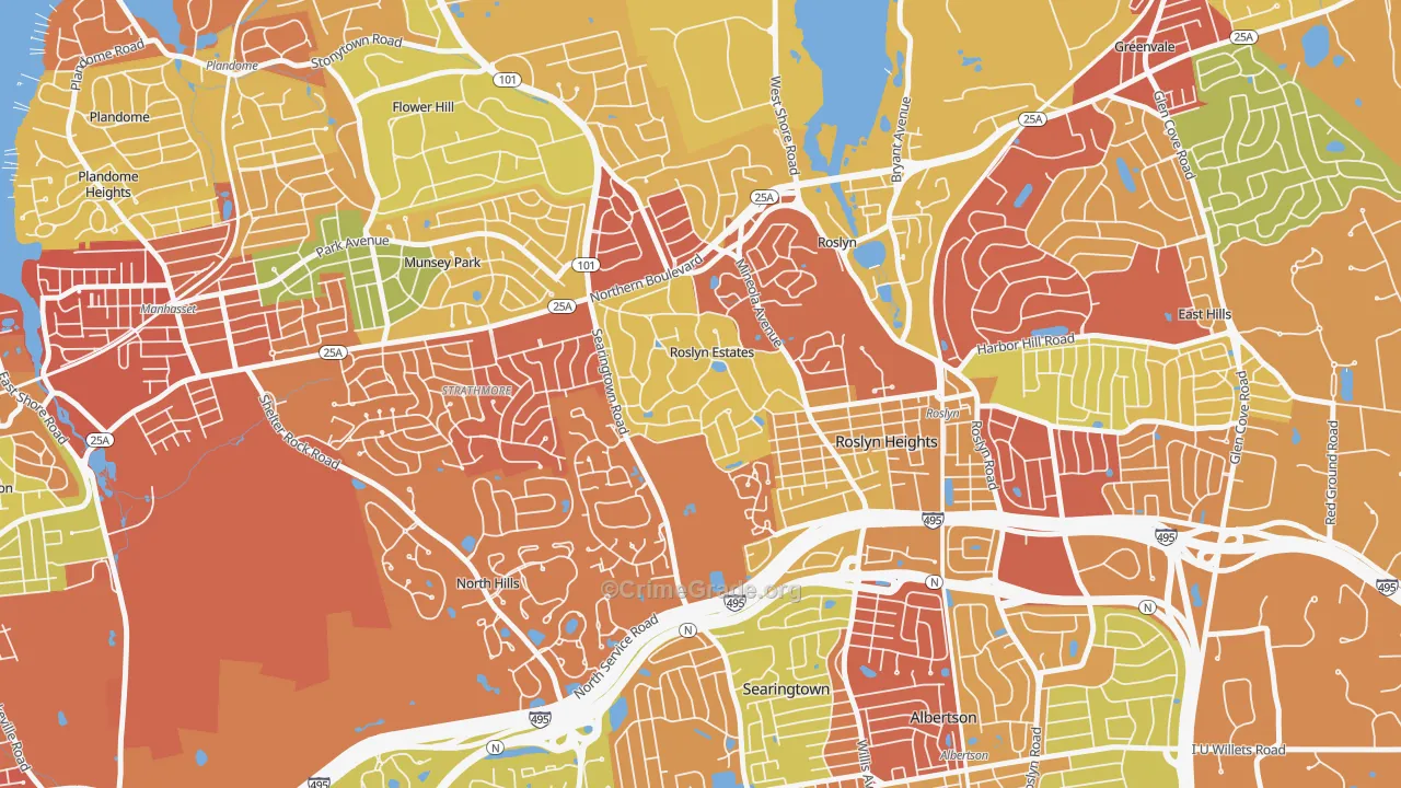 Roslyn Estates, NY Map of Arson Rates