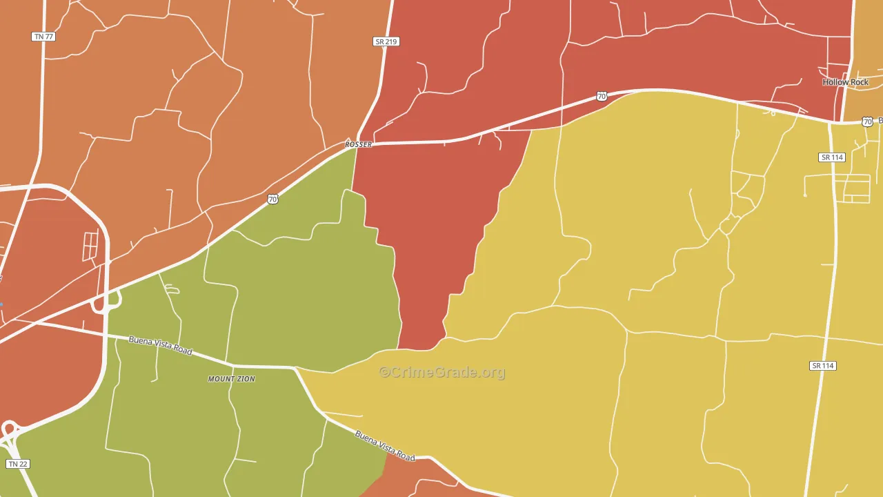 Rosser, TN Map of Arson Rates