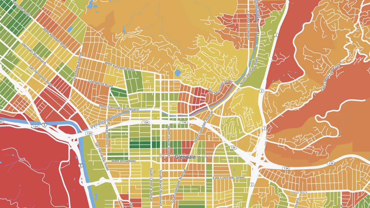 Rossmoyne, Glendale, CA Map of Arson Rates